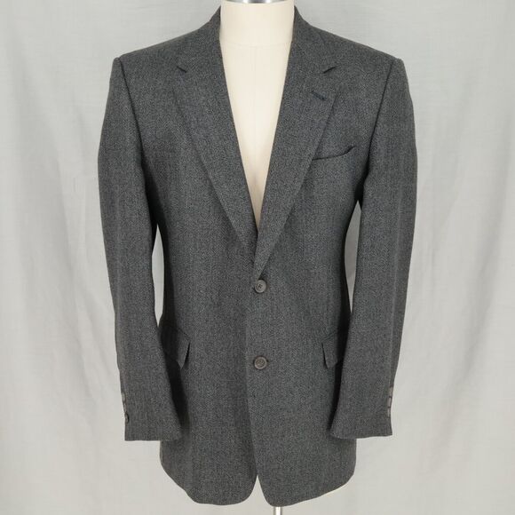 Hart Schaffner Marx Sport Coat Mens 44L Gray Wool Tweed Comfort Jacket Lined Vtg - Picture 16 of 16